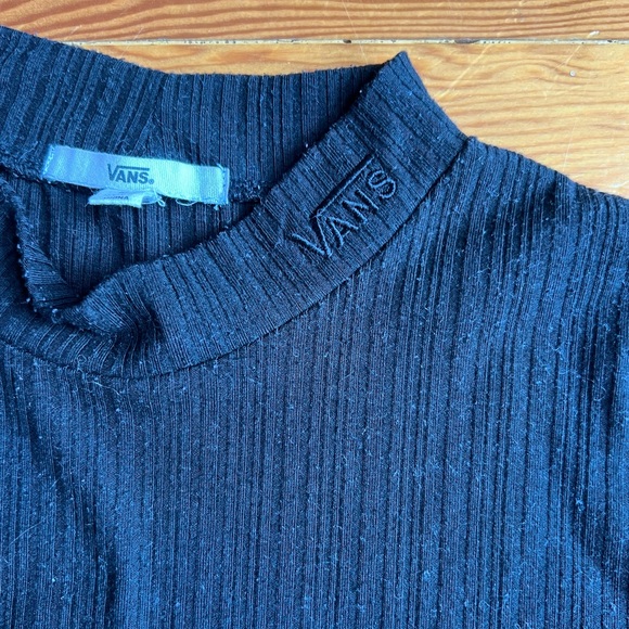 Ribbed black Vans turtleneck T-shirt - Picture 5 of 6